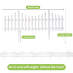 HASTHIP Garden Fence Border for Outdoor Decoration with Connectable Design 63x34cm PVC White Panels | Easy Installation for Lawn and Pathway Edging