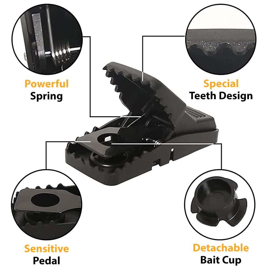 2Pcs Rat Traps House Garden Patio, Reusable Mouse Traps for Mice, Rats, Chipmunks, Squirrels, Hamsters and Other Rodents, Quickly Slam Rat Killer for Indoor and Outdoor