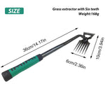 HASTHIP Weeder Hand Tool for Garden Weeding with 6 Claws Steel Head and Rubberized Handle | 40cm Manual Weed Puller for Lawn and Plant Pot