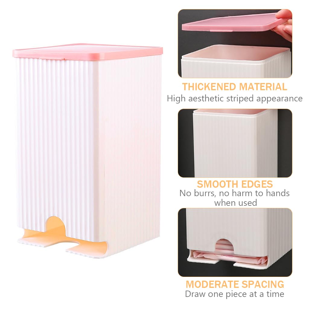 HASTHIP Sanitary Pads Dispenser for Bathroom Storage with Sliding Cover and Waterproof PP | Holds 25–30 Pads 11.5cm x 19.5cm
