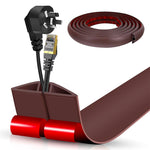 HASTHIP® 6.6ft Floor Cord Cover PVC Rubber 1.18 Inches Width Cable Protector Self Adhesive Removable Cord Protector Sleeve Cuttable Cord Protector Sleeve