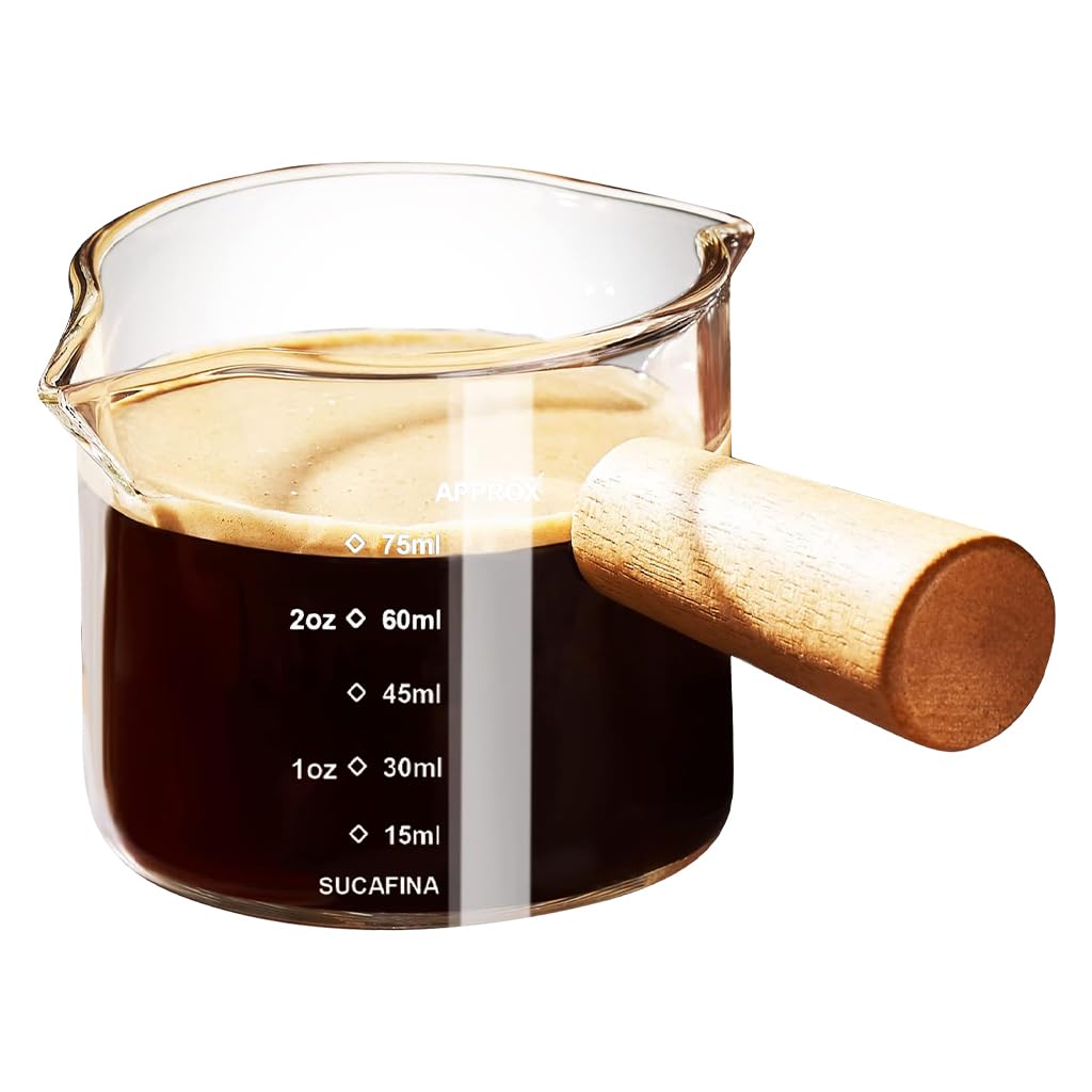 HASTHIP® 3 oz Espresso Measuring Cup Shot Glasses Measuring Triple Pitcher Double Spouts