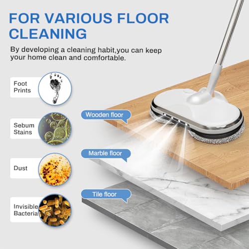 HASTHIP® 4Pcs Replacement Mop Pads for AGARO Floor Scrubber, 16cm/6.3 Inches, Super Absorbent, Durable Scrubbing Pads, High-Density Reusable Cleaning Pads