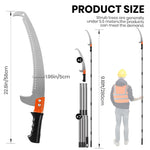 HASTHIP Manual Pruning Saw for High Branch Cutting with 9.8 ft Pole and Hooked Blade | Stainless Steel Screw-Fixed Attachment