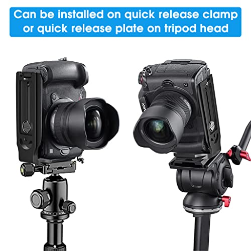 HASTHIP® DSLR L Bracket for Camera, Quick Release Plate 1/4" Vertical Horizontal Switch, Compatible with Nikon Sony Canon Panasonic Fujifilm DJI Ronin Zhiyun Weebill Gimbal Stabilizer Tripod