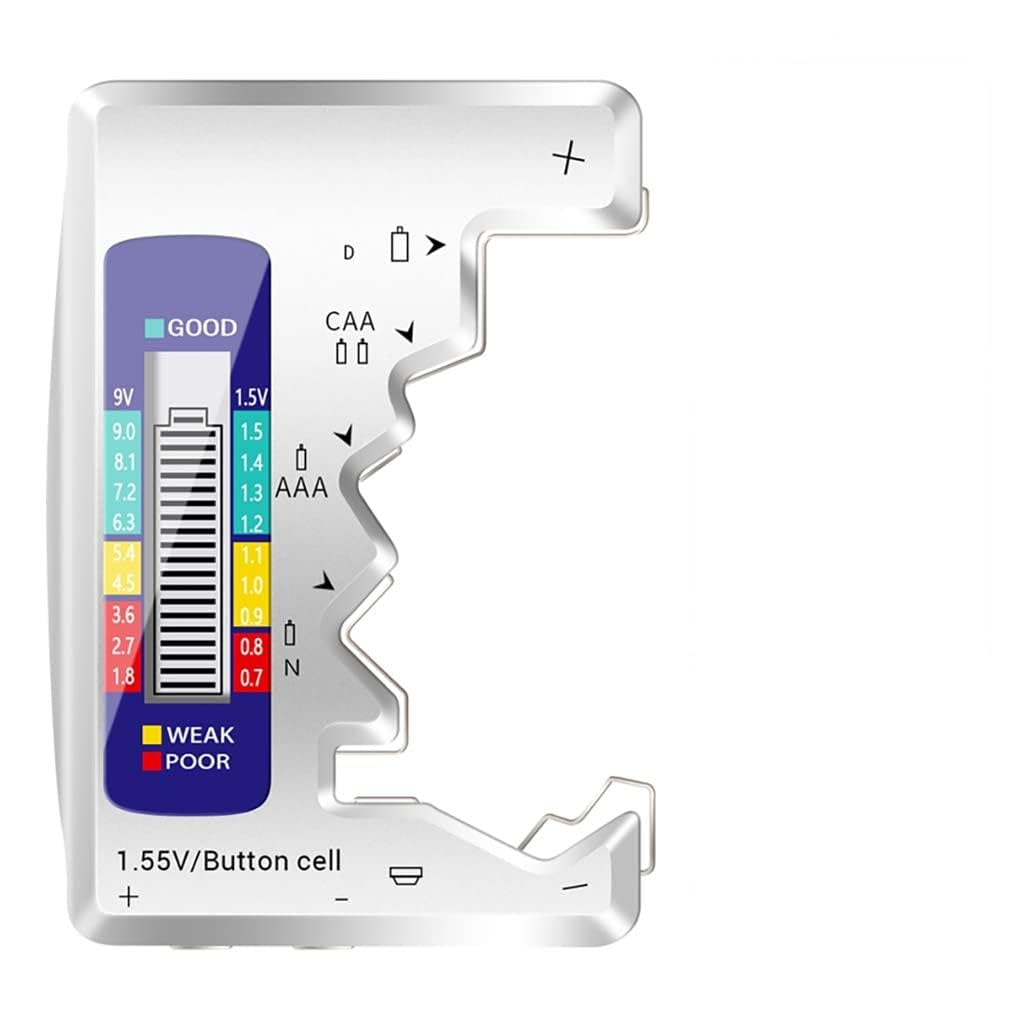 HASTHIP® Comprobador de Baterías Digital Universal,Probador de Capacidad para AA AAA 9V C D N y Pilas Botón 1.5V,Medidor Portátil con Pantalla LCD Tester Preciso para Baterías No