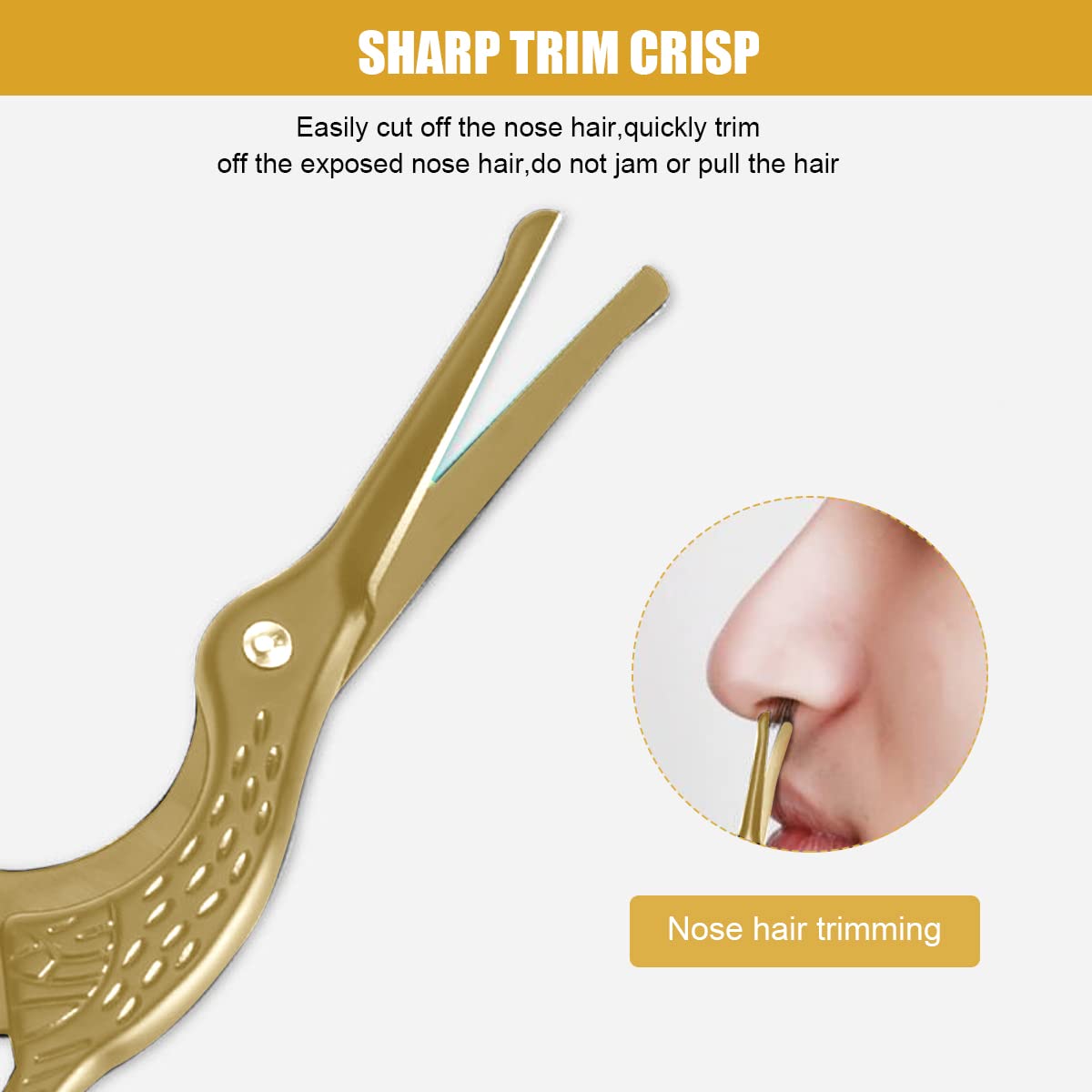 MAYCREATE® Nose Hair Trimmer Ear Nose Hair Scissors for Men, Multipurpose Small Beard Scissors, Women Eyelashes Eyebrow Scissors, Safety Blunt Tip for Facial Hair Moustache, with Storage Box (gold)