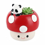 HASTHIP® Cute Rabbit Mushroom Planter Pot, 4 Inch Pink Resin Succulent Pot for Indoor Plants, Small Cactus Planter for Living Room, Office or Table Decor, Unique Mushroom Lover Gift