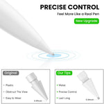 HASTHIP® 2 Pack High Sensitivity Plastic & Metal Wear-Resistant Replacement Nibs for Apple Pencil 1 & 2, Enhance Painting with Precision & Smooth Strokes, White
