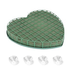 HASTHIP Heart Shape Floral Foam Frame for Wedding Car Decoration with Suction Cups | 20x21cm Plastic Arrangement Frame