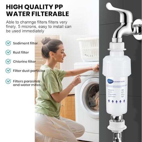 HASTHIP® Washing Machine Filter, Water Filter Cartridge with 3 Replacement Filter, Water Filter for Tap, Washing Machine Accessories