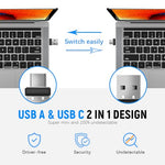 HASTHIP® Mouse Jiggler 2 in 1 USB A and USB C Undetectable Mouse Mover, Automatic Mouse Shaker Automatic Mouse Wiggler Device, Driver-Free Mouse Movement Simulator Keeps Computer/Laptop Awake