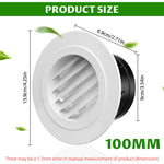 HASTHIP Round Grill for Bathroom and Kitchen Ventilation featuring Angled Louvers 2.9 in White
