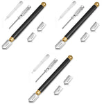 HASTHIP Glass Cutters for 2-20 mm Glass featuring Replacement Carbide Heads | 3PCS Set