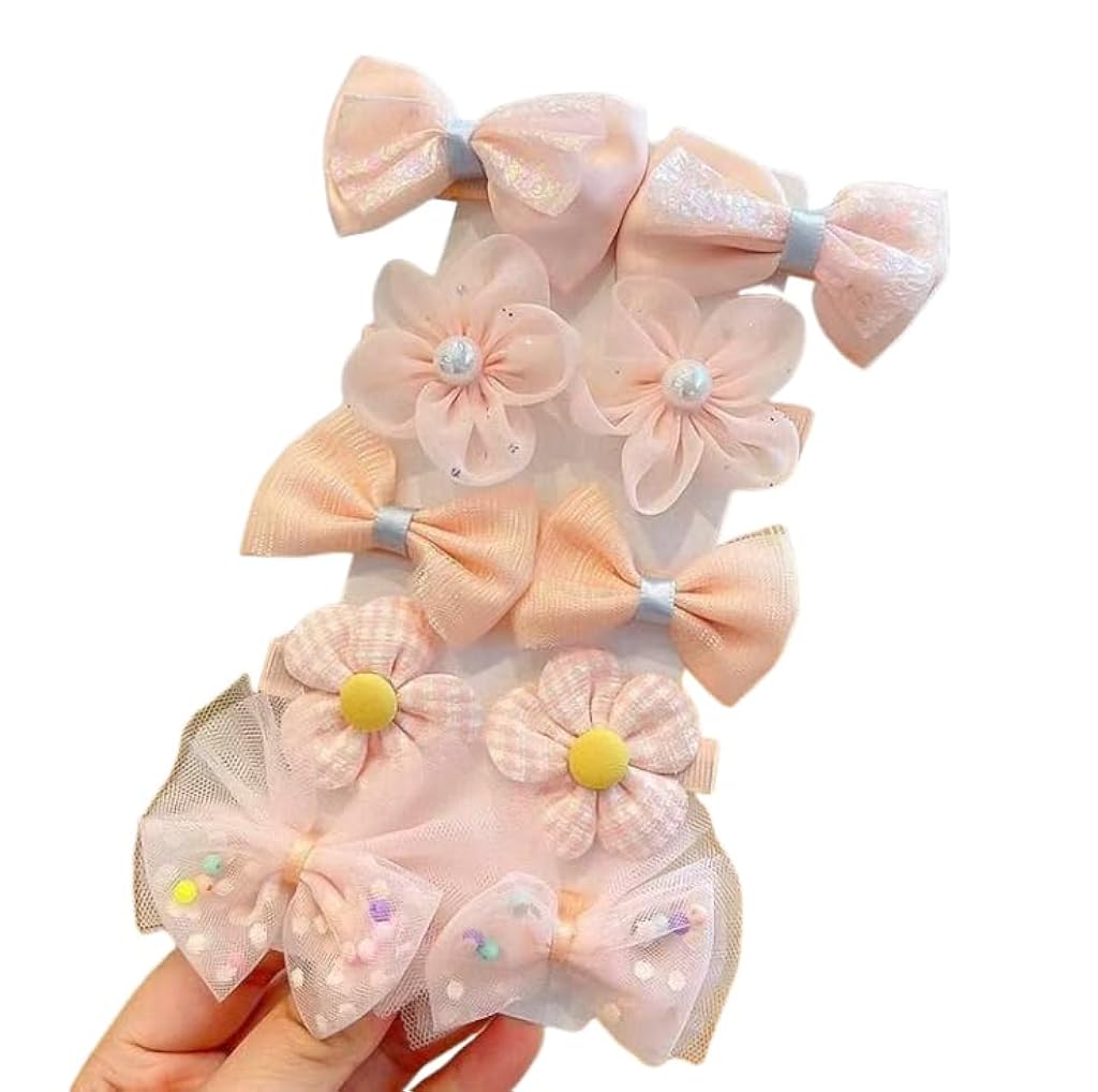 HASTHIP® Juego de Clips para el Pelo con Flores y Lazos,Barrettes Decorativos Rosas para Mujeres y Niñas,Accesorios Elegantes Peinados