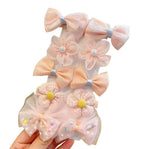 HASTHIP® Juego de Clips para el Pelo con Flores y Lazos,Barrettes Decorativos Rosas para Mujeres y Niñas,Accesorios Elegantes Peinados