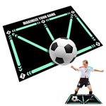HASTHIP® Tapete de Entrenamiento de Fútbol para Niños,60x90 cm Alfombra Antideslizante Silenciosa con Guías Pisadas,Mejora el Regate Control y Precisión del Balón Entrenamiento