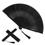 HASTHIP Hand Fan for Summer with Foldable Bamboo Frame and Silk Fabric | Elegant Gift for Women