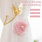 HASTHIP Butterfly Curtain Tiebacks for Living Room and Bedroom with Metal Cut Out Floral Charm Pack of 2