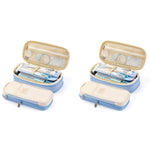HASTHIP Pencil Case for Students with Double Zipper and Expandable 21.5×10×7 cm Design | Light Blue 2 PCS
