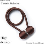 HASTHIP® Window Curtain Tiebacks Polyester Solid Drapery Magnetic Holdbacks for Office and Home Decorative (White, 1 Pair, 2 Pcs)-Bronze