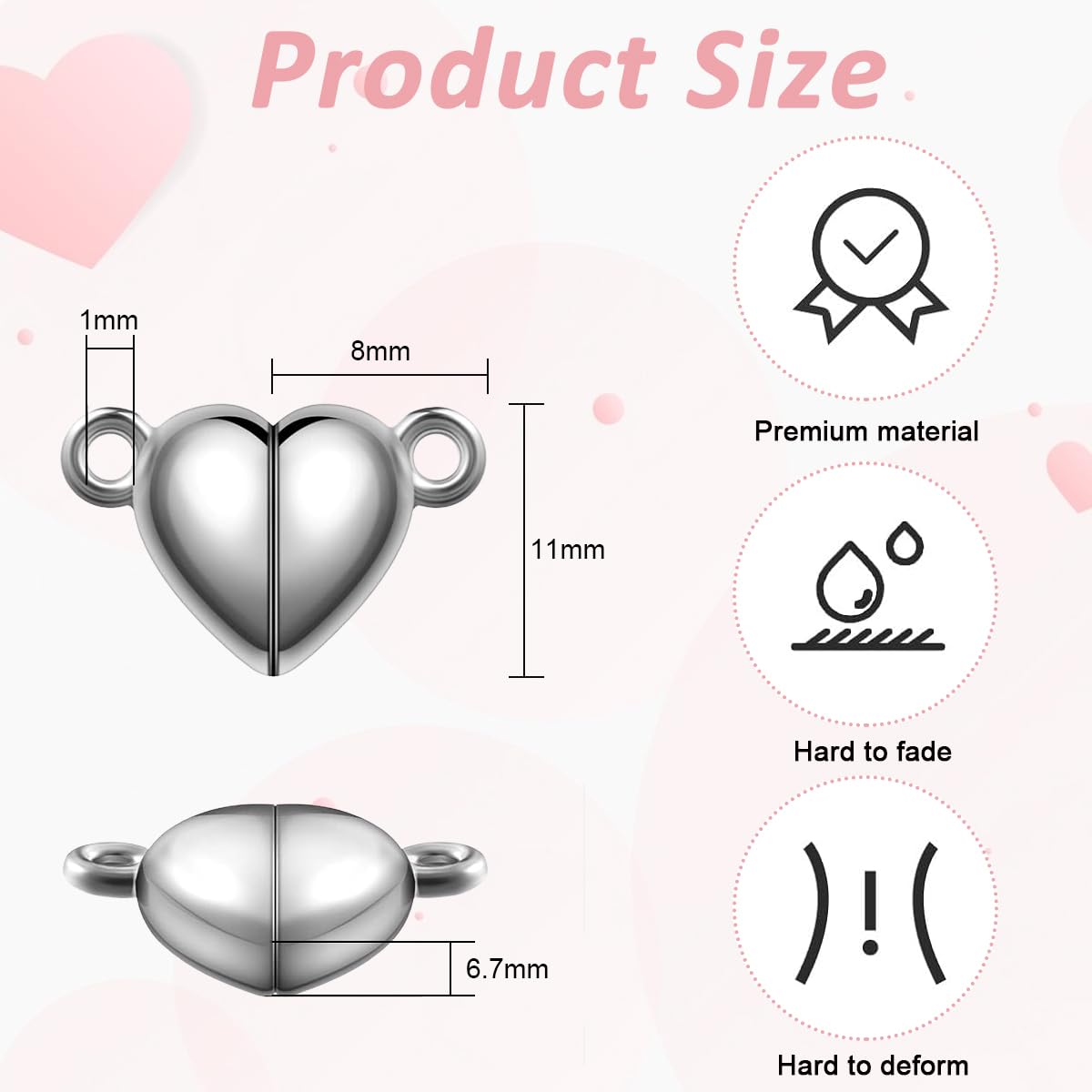 HASTHIP Necklace Clasps for DIY Jewelry with Magnetic Connection and 12Pcs Alloy Set | Golden and Silver Extension Closures