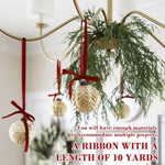 HASTHIP® Red Velvet Ribbon 10 Yards Continuous Red Velvet Ribbon for Christmas Tree Decoration Gift Wrapping Holiday Crafts Wreaths Supplies Velvet Ribbons Gift Bow Making DIY Seasonal Decoration