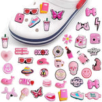 HASTHIP® Rubber 105PCS Pink Shoe Decoration Charms For Bubble Slides Sandals Clogs