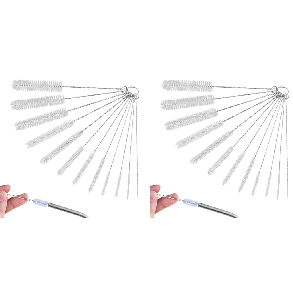 HASTHIP Straw Cleaner Brushes Set for Bottles and Cups 24 pcs 8 in | Stainless Steel and Nylon