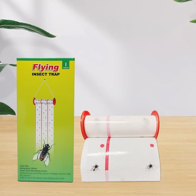 HASTHIP Sticky Trap Roll for Indoor and Outdoor Insect Control with Extra Sticky 10m Roll | Safe Non Toxic Fly Catcher for Garden and Home
