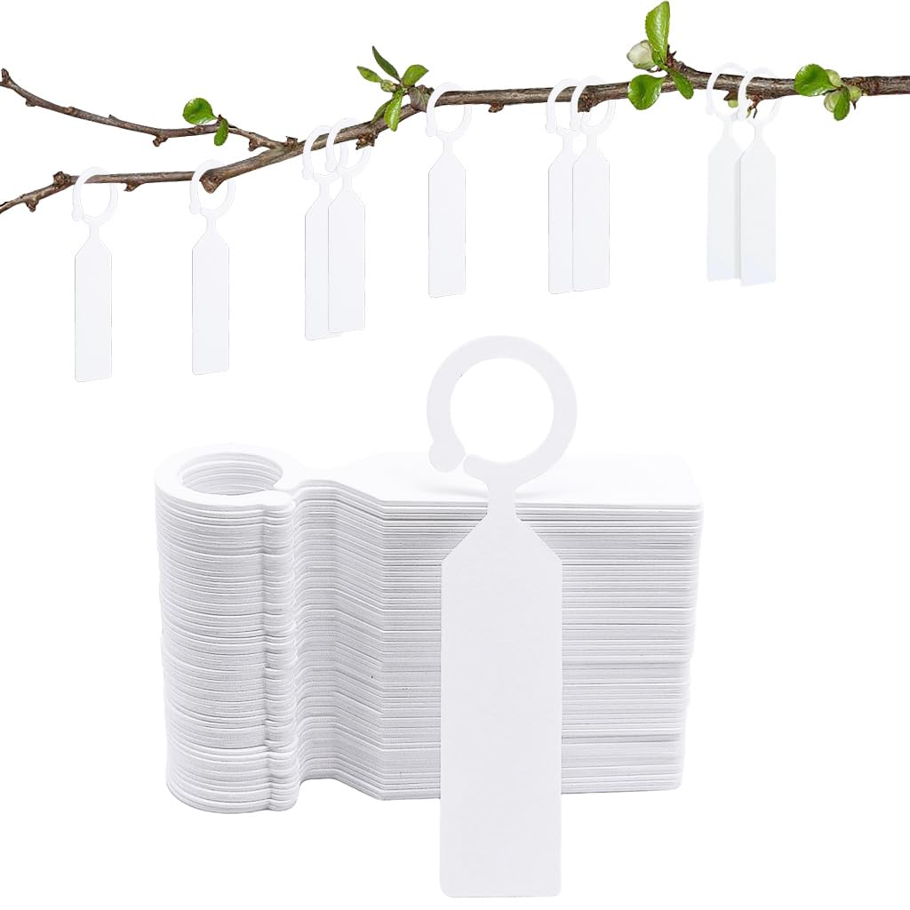 HASTHIP Plant Labels for Garden Organization with Open Loops 100 Count 2.4x11 cm PVC Tags