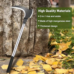 HASTHIP® Carbon Steel Axe Tool for Wood Cutting Gardening Sickle for Cutting Grass 52 CM Weed Remover with Handle 2 in 1 Grass Removing for Chopping Harvesting Pruning 2 PCS