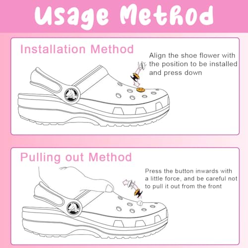 HASTHIP® Rubber 105PCS Pink Shoe Decoration Charms For Bubble Slides Sandals Clogs
