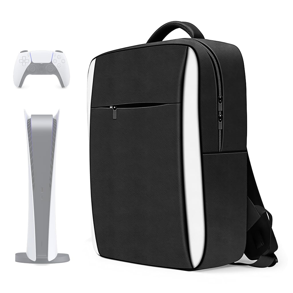 HASTHIP® Mochila de Viaje para PS5/PS5 Slim/PS5 Pro,Bolsa de Transporte Impermeable para Consola,Controladores Discos y Accesorios Mochila Gaming con Gran Capacidad y Compartimentos Acolchados