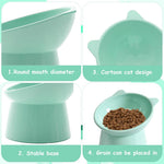 HASTHIP® Cat Bowl, Elevated Cat Food Bowls Shallow Cat Feeding Bowl - Thickened PP Fabric, Anti-Tip 15° Tilt, Easy Clean Puppy Bowl