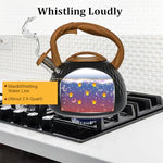 HASTHIP® 3L Stainless Steel Whistling Tea Kettle, Universal Water Boiler for Stovetop, Outdoor Portable Coffee Pot for Camping, RV, Picnic, Cooktop Safe