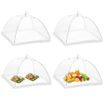 HASTHIP Food Cover Tents for Outdoor Picnics with Pop Up Steel Frame 17 in Mesh Net | 4 Pack White