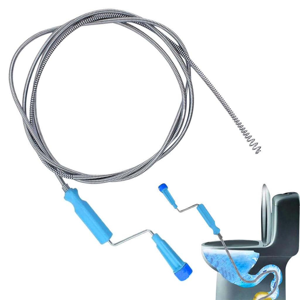HASTHIP Drain Cleaner Tool for Bathroom and Kitchen with 9.8 ft Spiral Spring Pipe Design