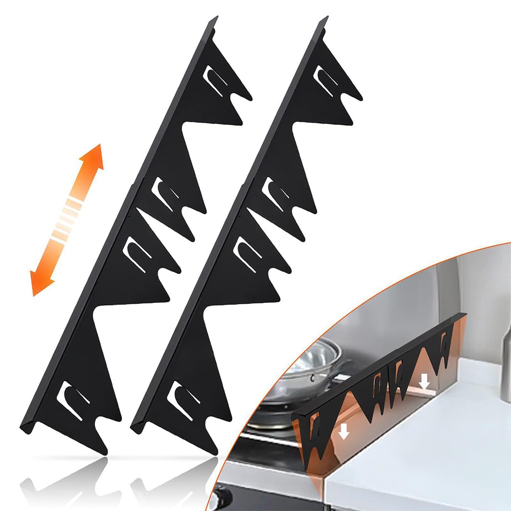 HASTHIP Stove Gap Covers for Cleaner Counters with Spring Notches 13.8 to 27.6 in Stainless Steel