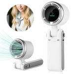 HASTHIP® Ventilador de cuello USB,ventilador portátil de mano con 5 velocidades,batería recargable 3600 mAh correa desmontable diseño plegable ventilador viaje y escritorio –