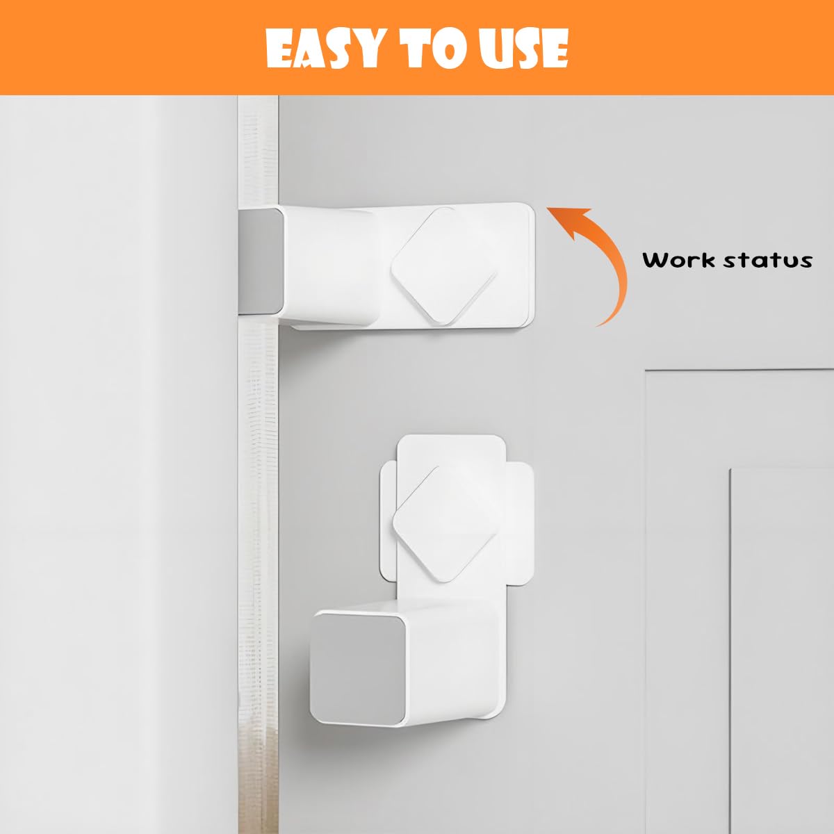 HASTHIP® 4Pcs Door Stopper Pinch Guards, Baby Proofing Safety Finger Protectors, No-Drill Rotatable Door Guard Stoppers for Child & Pet Safety, 4.5cm Safe Gap Baby Protection Products