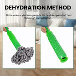 HASTHIP® Cloth Mop- Push-Pull Sleeve Wring Mop with 2 Spare Heads, Absorbent Bamboo Fiber Strip Cloth Mop, Wet Use Floor Mop for Deep Cleaning, Self-Wringing Mop for Wooden Floor, Tile Flooring