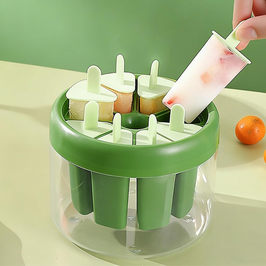 HASTHIP® 10-Grid Popsicle Mold Set, Stackable BPA-Free PP Ice Pop Maker with Secure Sticks, DIY Homemade Freezer Popsicle Mold for Fruit Juice, Yogurt & Smoothie Frozen Treats, 11x8x8cm