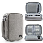 HASTHIP® Portable Carrying Case for 2.5 Inch SSD Hard Drive, Double Layer Protective Storage Bag with Zipper & Strap, Travel Organizer for External Drives & Accessories