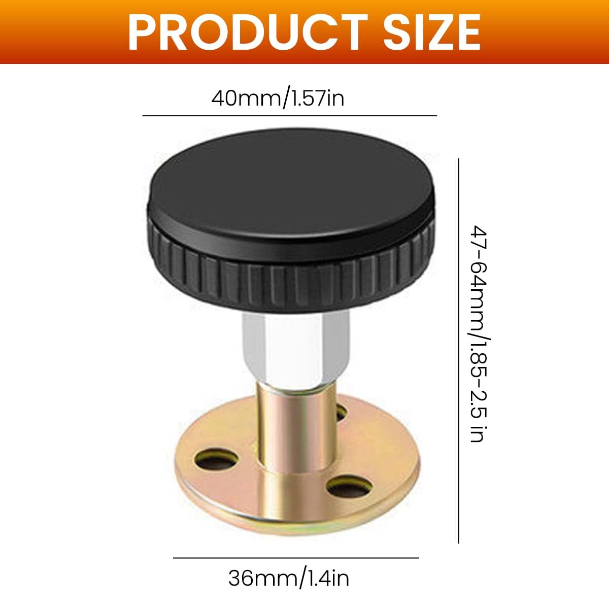 HASTHIP Headboard Stoppers for Bed Frame with 47–64mm Adjustable Screw-Fixed Design | Metal Supports Prevent Noise and Wall Damage