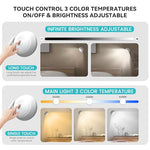 HASTHIP® 2Pcs Rechargeable LED Night Light, USB Magnetic Wall Lamp, 3 Color Dimmable Eye-Caring Bedside Lamp, Touch Control, Portable Reading Light for Kids Bedroom Nursery Wardrobe