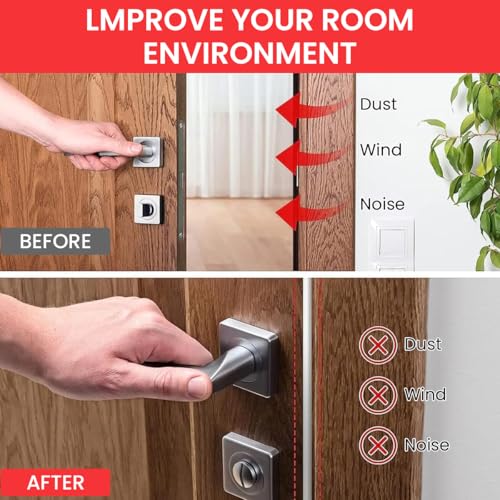 HASTHIP® 19.7Ft Door Seal Strip Self Adhesive Door Frame Seal Strip Cushioning Hollow Out Door Seal Strip Cuttable Door Seal Strip Noise Reduction Door Frame Seal Strip 2 PCS