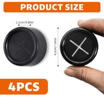HASTHIP Wall Towel Holders for Kitchen and Bathroom featuring Push-in Snap Mechanism | 4Pcs 1.6 in Round Self Adhesive Cotton Black Set