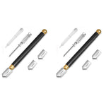 HASTHIP Glass Cutters for 2‑20 mm Glass with 3 Carbide Heads and Oil Dropper | 2PCS Set
