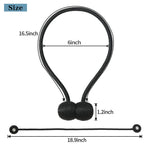 HASTHIP Magnetic Curtain Tiebacks Pack of 2 for Home and Office with 16in Rope | Eco-Friendly Woven Black Holdbacks